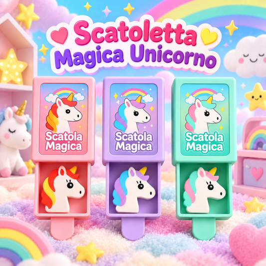 Scatoletta Magica Unicorno 6 cm – Sorprese per Uova di Pasqua – immagine ambientata