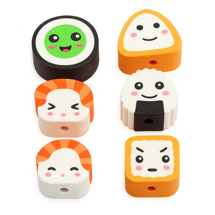 Gomma Topper Sushi 2×2 cm – Sorprese Sushi per Uova di Pasqua
