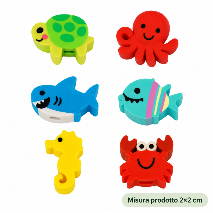 Gomma Topper Animali del Mare 2×2 cm – Sorprese Marino per Uova di Pasqua