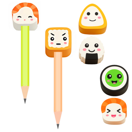 GOMMA + MATITA CON TOPPER SUSHI 15CM