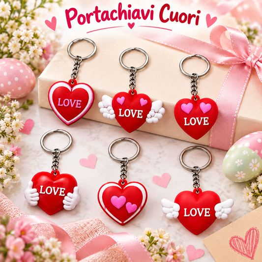 Portachiavi Silicone Cuori Ass – immagine ambientata