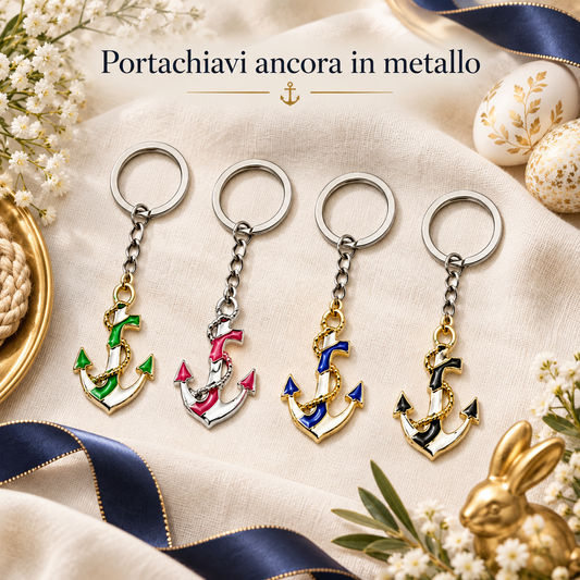 Portachiavi Metallo Ancora Color – immagine ambientata