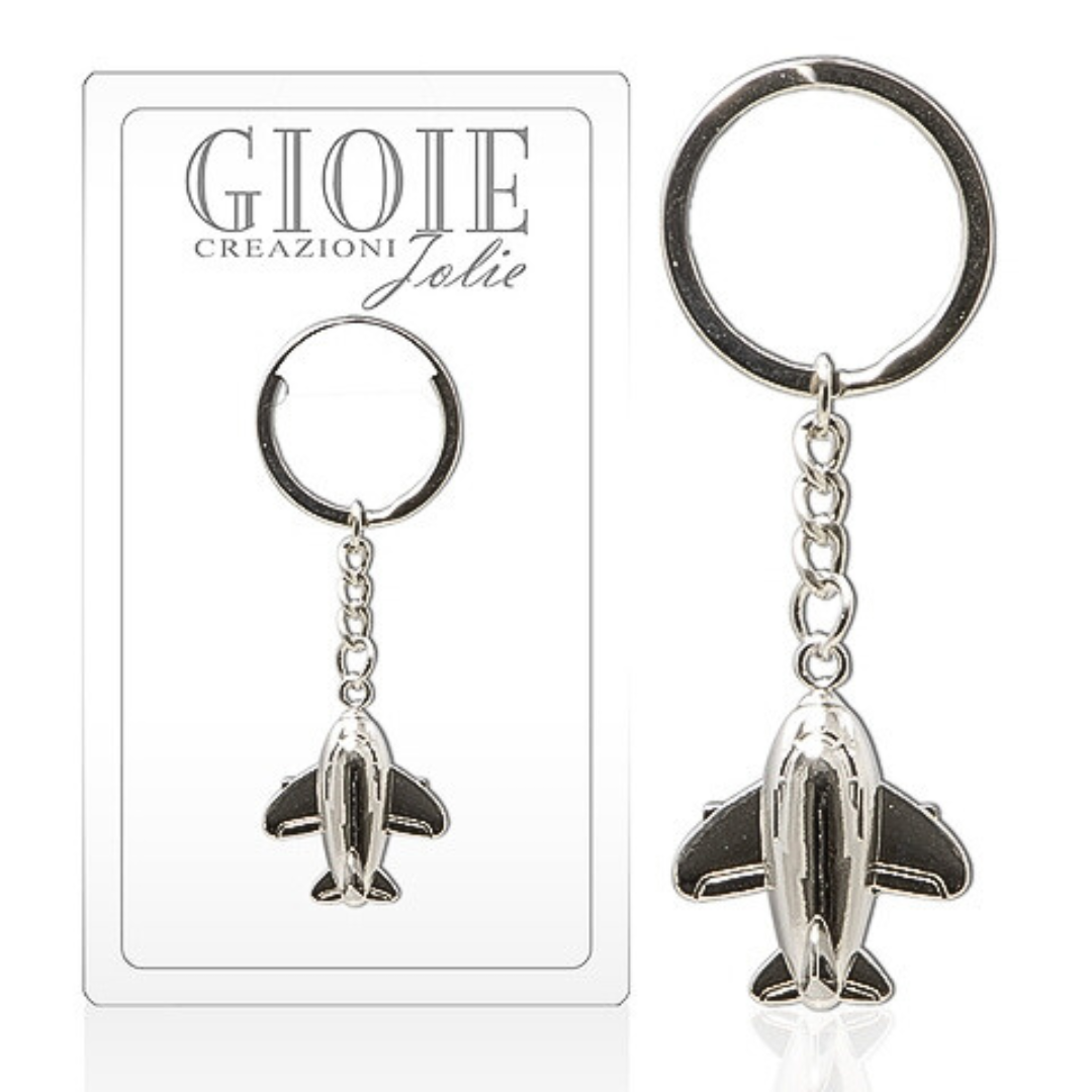 PORTACHIAVI IN METALLO AEREO VIAGGI 10CM