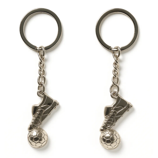 PORTACHIAVI IN METALLO SCARPETTA E PALLONE 10CM