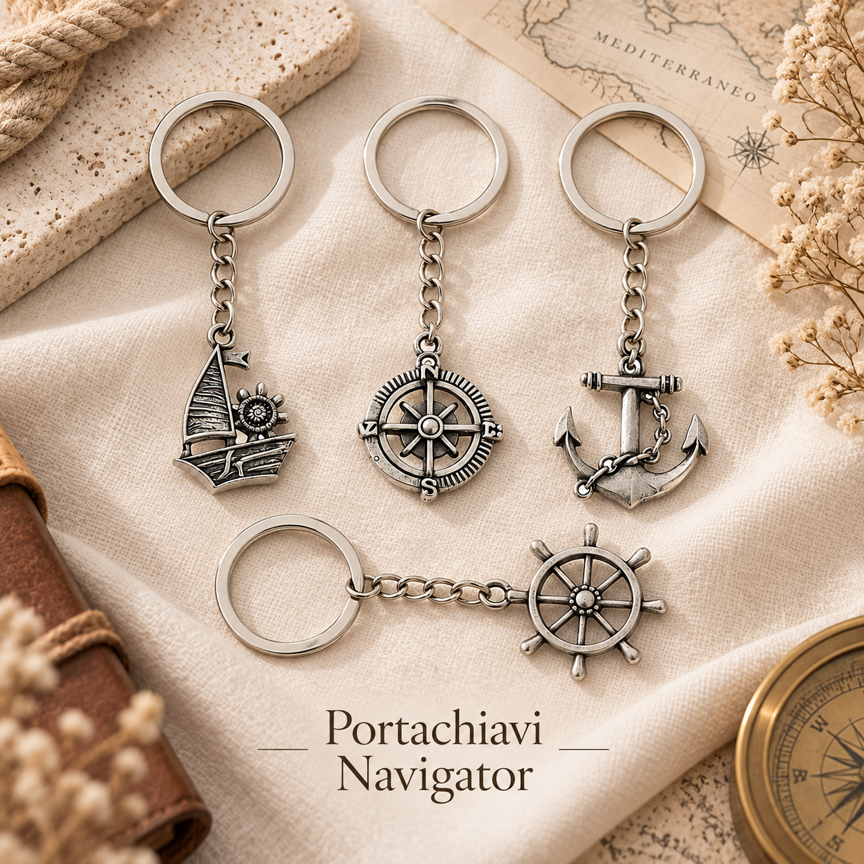 Portachiavi in Metallo “Navigator” 10 cm – Sorprese per Uova di Pasqua – immagine ambientata