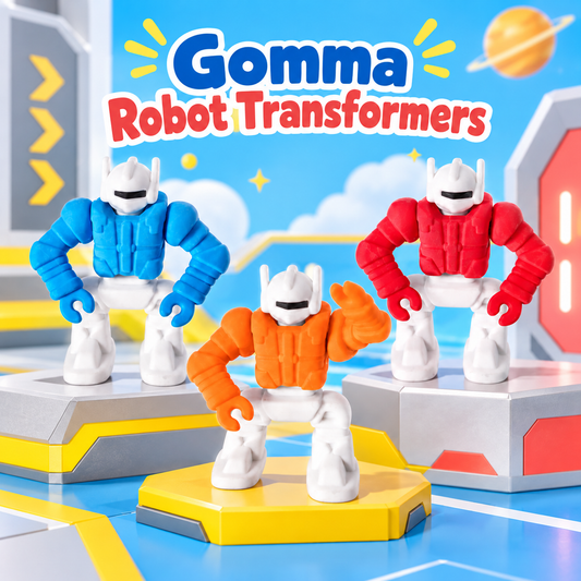 Gomma Robot Transformers 6 cm – Sorpresa per Uova di Pasqua – immagine ambientata