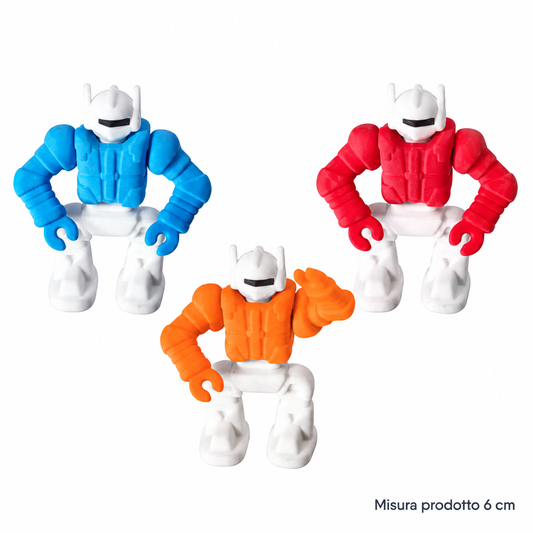 Gomma Robot Transformers 6 cm – Sorpresa per Uova di Pasqua – immagine principale su sfondo bianco