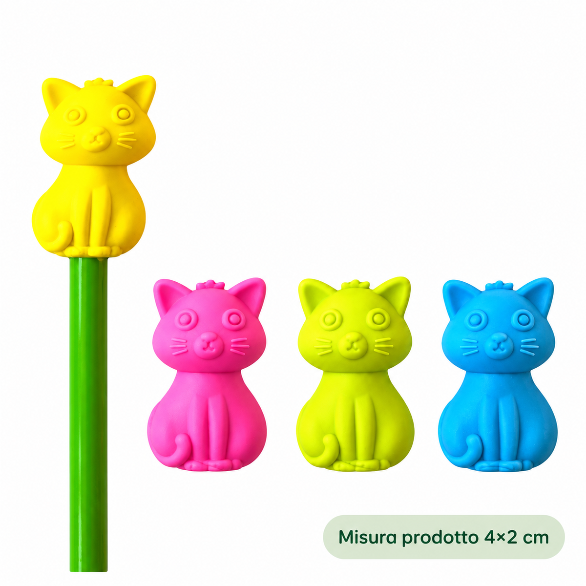 Gomma Copri-Matita Gatto – immagine principale su sfondo bianco
