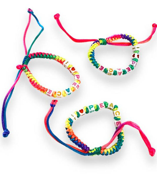 BRACCIALE TESSUTO MULTICOLOR I LOVE YOU