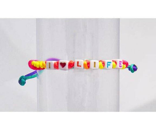 BRACCIALE TESSUTO MULTICOLOR I LOVE LIFE