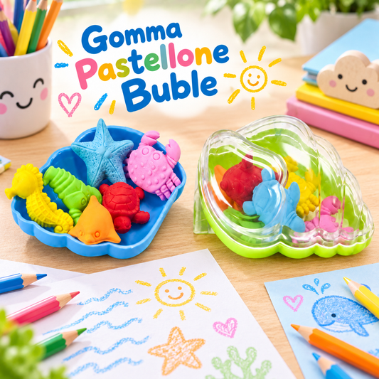 Gomma Pastellone Buble 7 cm – Sorpresa per Uova di Pasqua – immagine ambientata