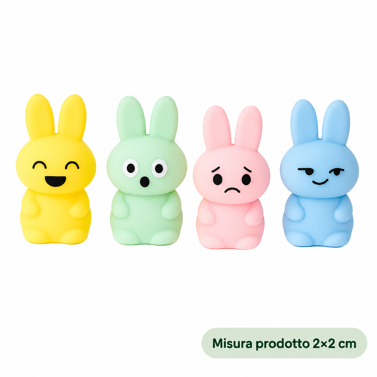 Set 2 Gomme Conigli Topper Smile – immagine principale su sfondo bianco