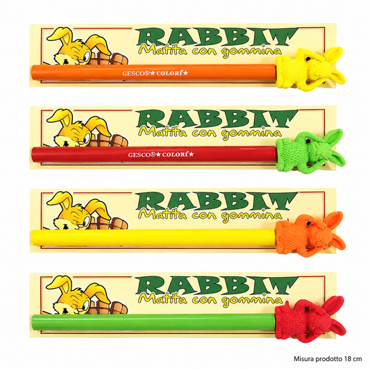Matita con Gomma Coniglietto Assortita – Sorprese per Uova di Pasqua – immagine principale su sfondo bianco