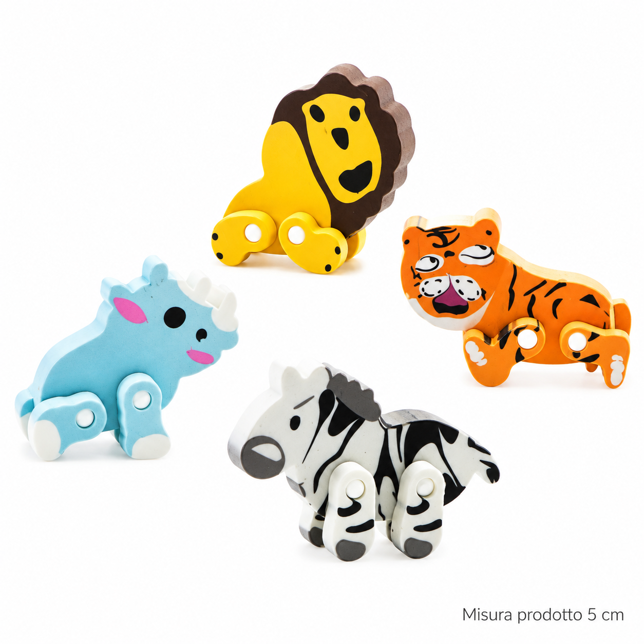 Gomma Animali della Giungla Assortiti 5 cm – Sorprese per Uova di Pasqua – immagine principale su sfondo bianco