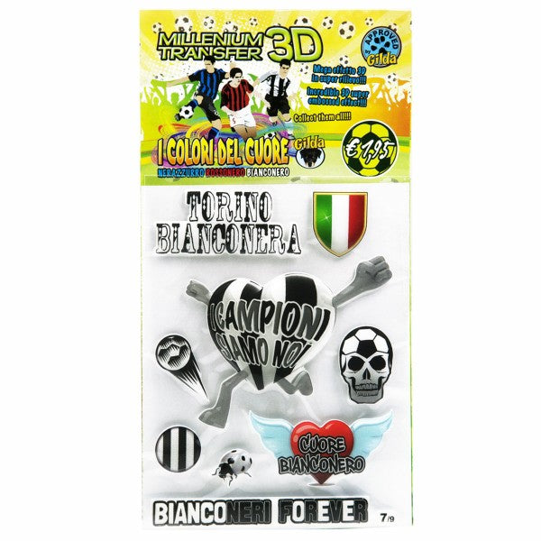 STICKERS ADESIVI FORZA BIANCONERI 13X10