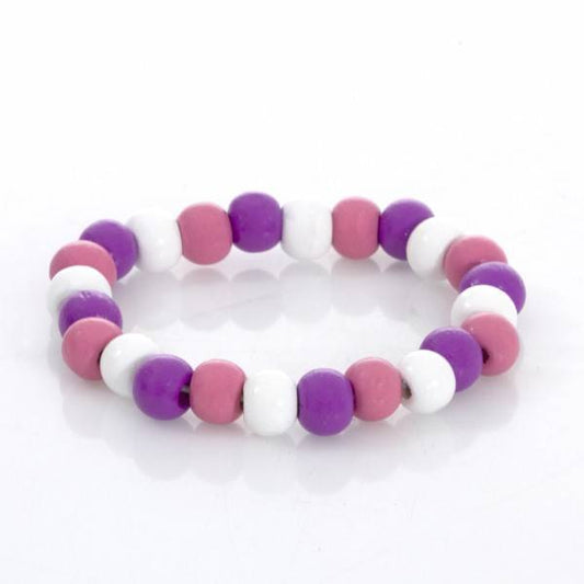 BRACCIALE PALLINE LEGNO ROSA