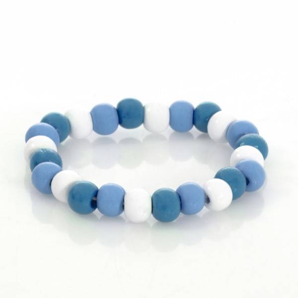 BRACCIALE PALLINE LEGNO AZZURRO