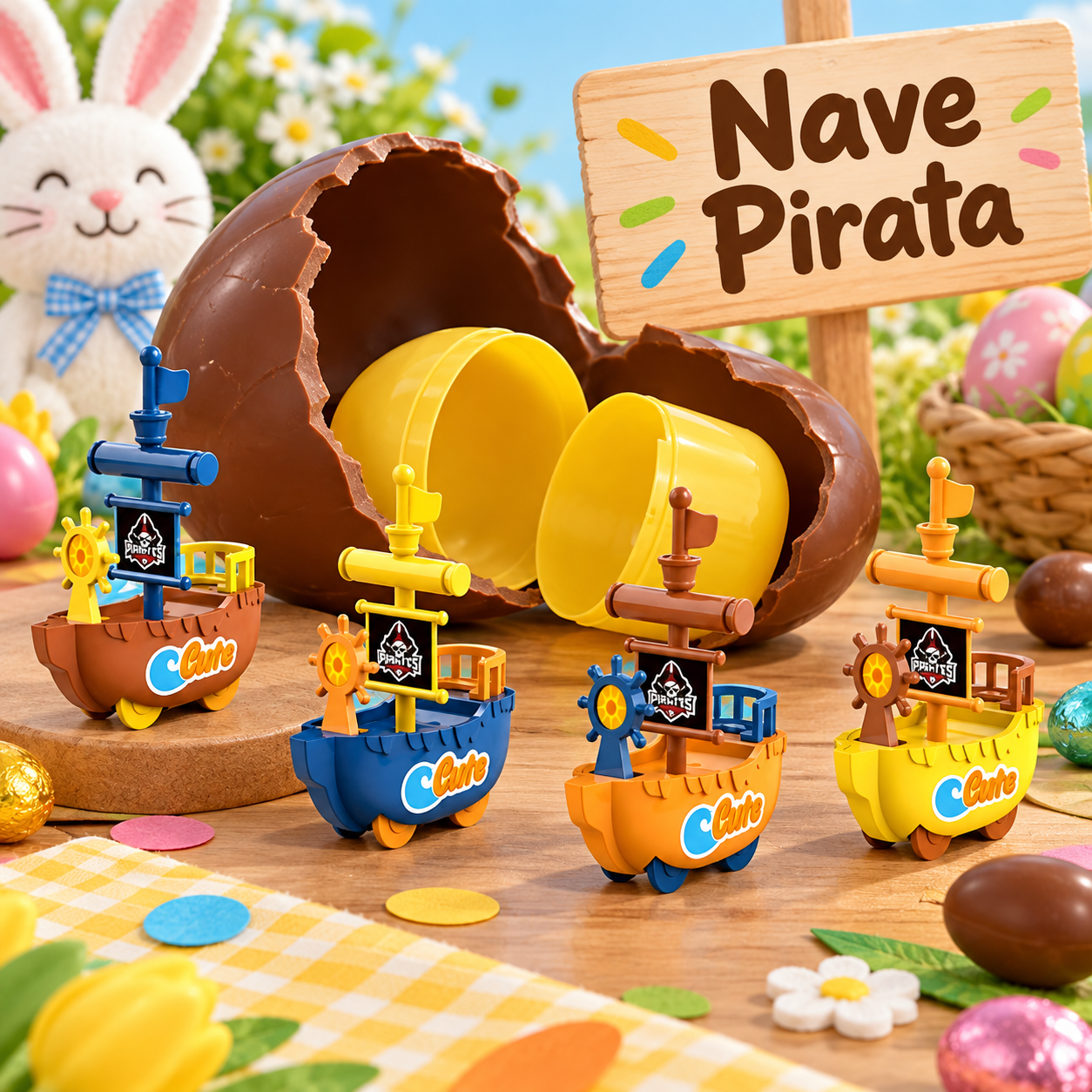 Bussolotto Nave Pirata Assortiti – Sorprese per Uova di Pasqua – immagine ambientata