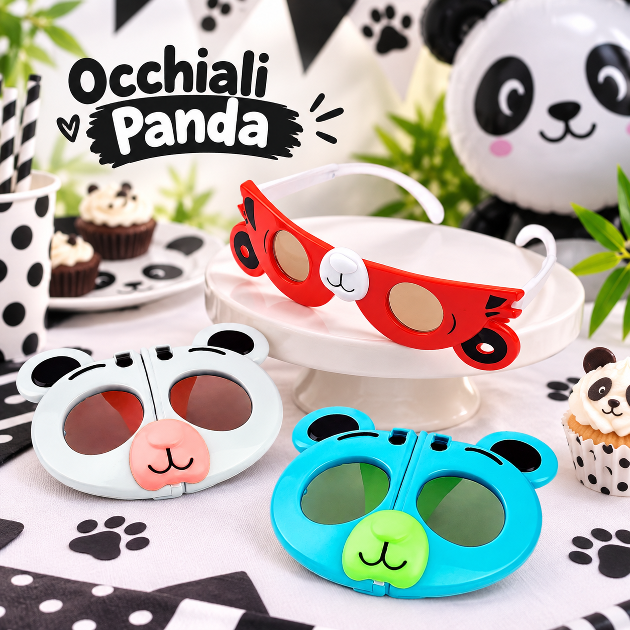 Occhiali Panda Assortiti – Sorprese per Uova di Pasqua – immagine ambientata