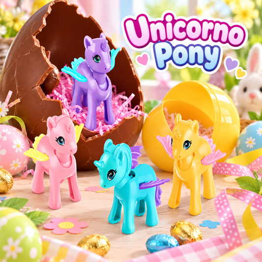 Bussolotto Unicorno Pony Assortiti – Sorprese per Uova di Pasqua – immagine ambientata