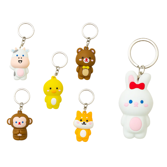 Portachiavi Silicone Kawaii Farm 6×6 cm – Sorprese per Uova di Pasqua