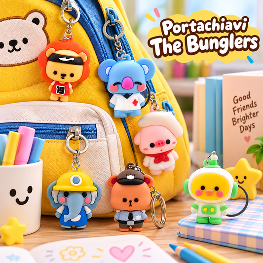 Portachiavi Silicone The Bunglers 6×6 cm – Sorprese per Uova di Pasqua – immagine ambientata