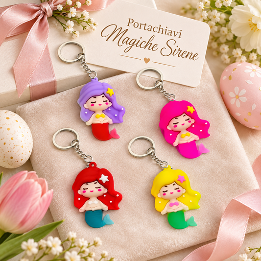Portachiavi Silicone Magiche Sirene – Sorprese per Uova di Pasqua – immagine ambientata