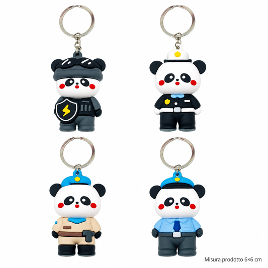 Portachiavi Silicone Hero Panda 6×6 cm – Sorprese per Uova di Pasqua – immagine principale su sfondo bianco