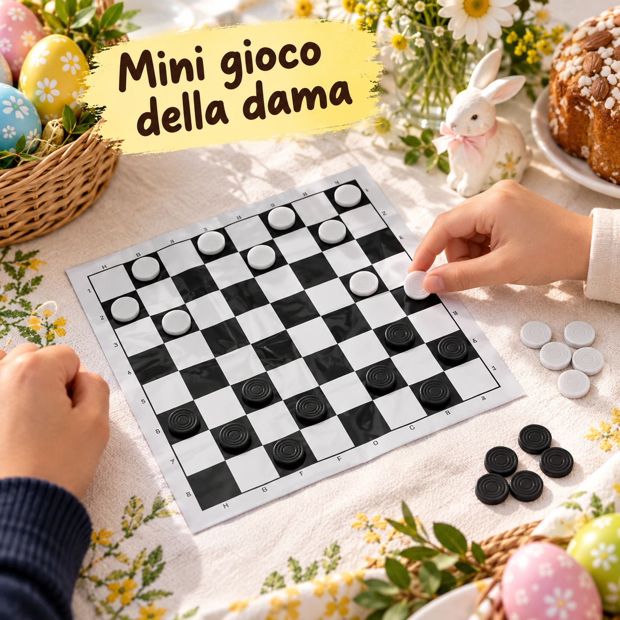 Gioco Dama Paper Board – Sorprese per Uova di Pasqua – immagine ambientata