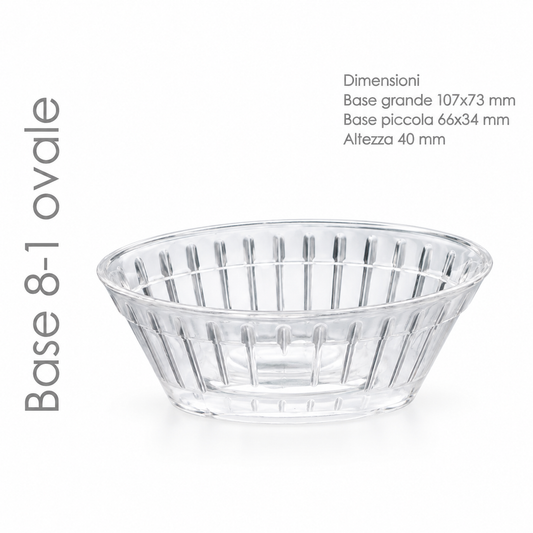 Base 08-1 PN con supporto ovale in polistirolo cristallo - immagine principale su sfondo bianco