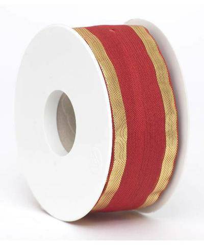 ROTOLO NASTRO SVELTO TESSUTO ROSSO ORO 4X15