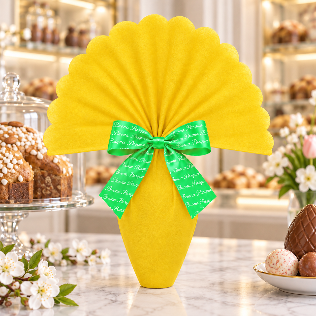 TNT TONDO SMERLATO D.100 GIALLO – immagine ambientata in pasticceria