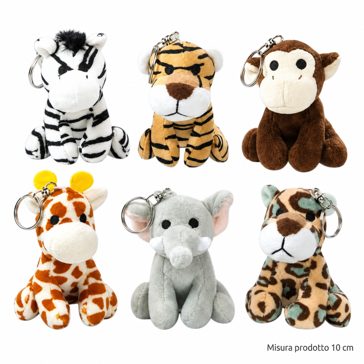 Portachiave Peluche Jungla 10 cm – Sorprese per Uova di Pasqua – immagine principale su sfondo bianco