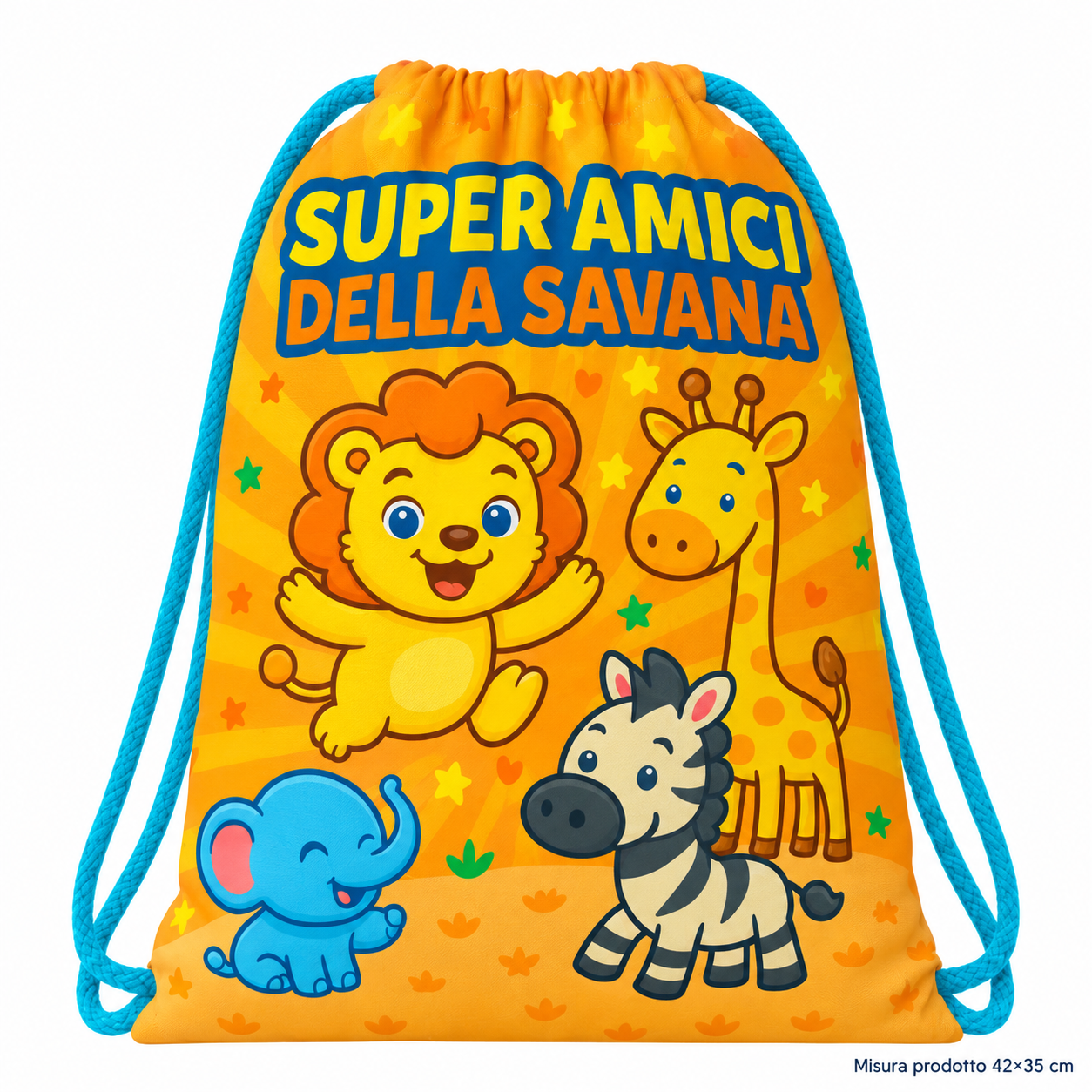 SACCA TEMPO LIBERO AMICI ANIMALI 42X35 – immagine principale su sfondo bianco