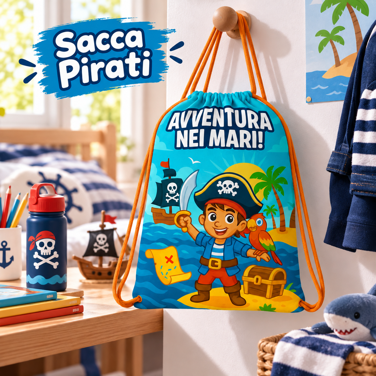 SACCA TEMPO LIBERO PIRATI 42X35 – immagine ambientata