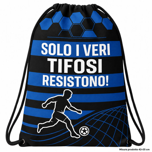 SACCA TEMPO LIBERO NERO AZZURRO 42X35 – immagine principale su sfondo bianco