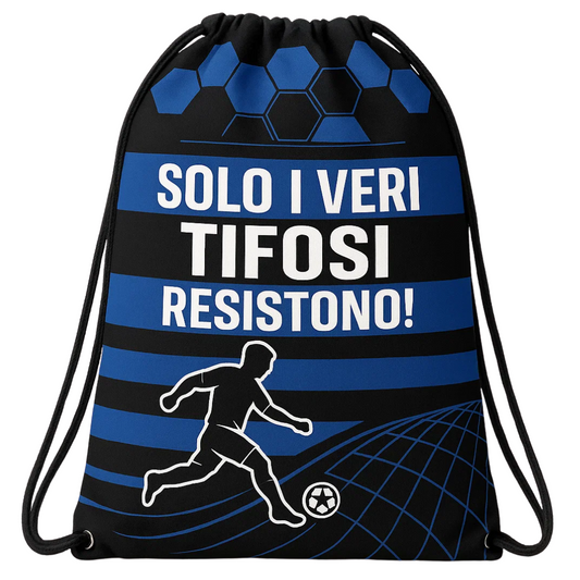 SACCA TEMPO LIBERO NERO AZZURRO 42X35