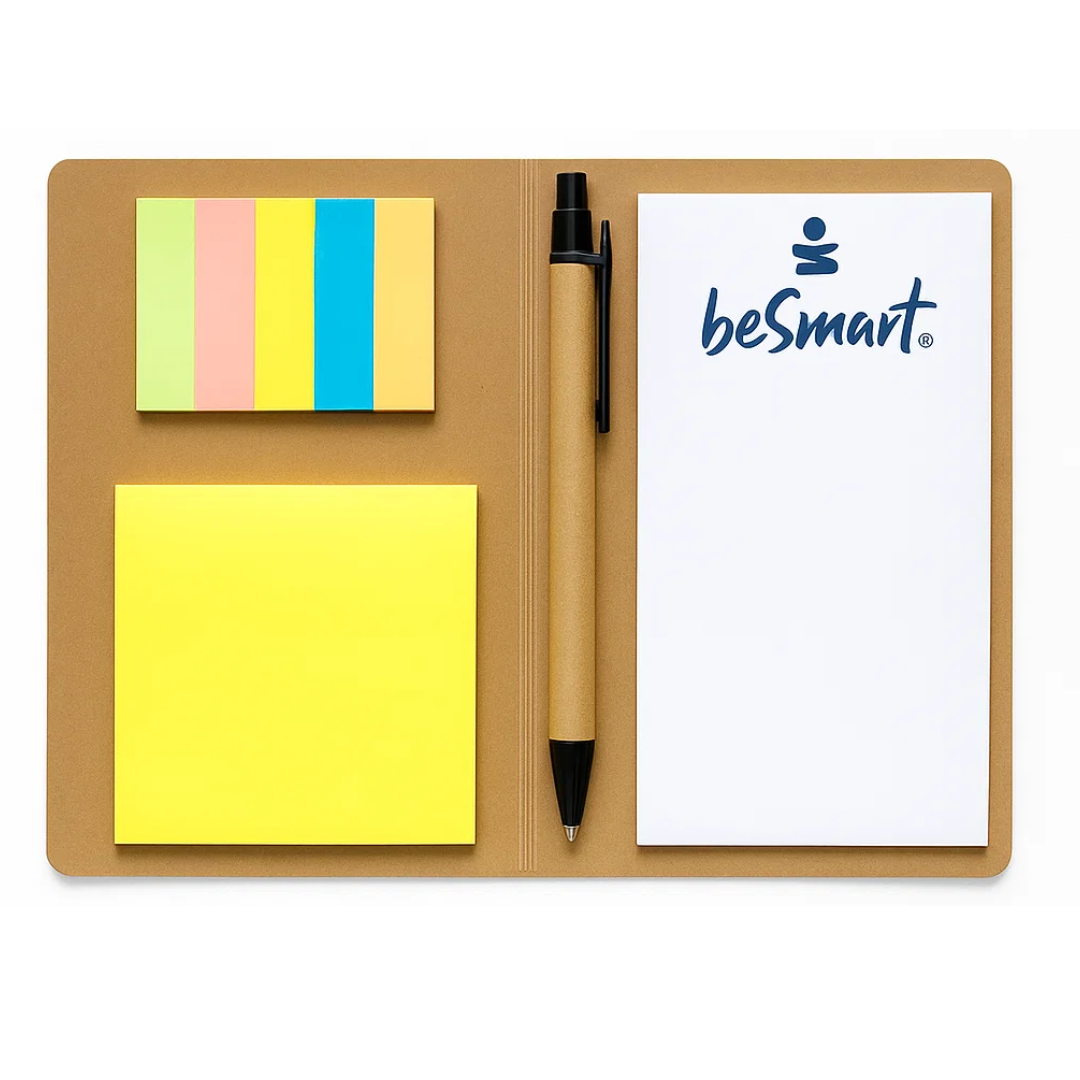 Set da scrivania con blocco note, post-it e penna – Sorprese per Uova di Pasqua
