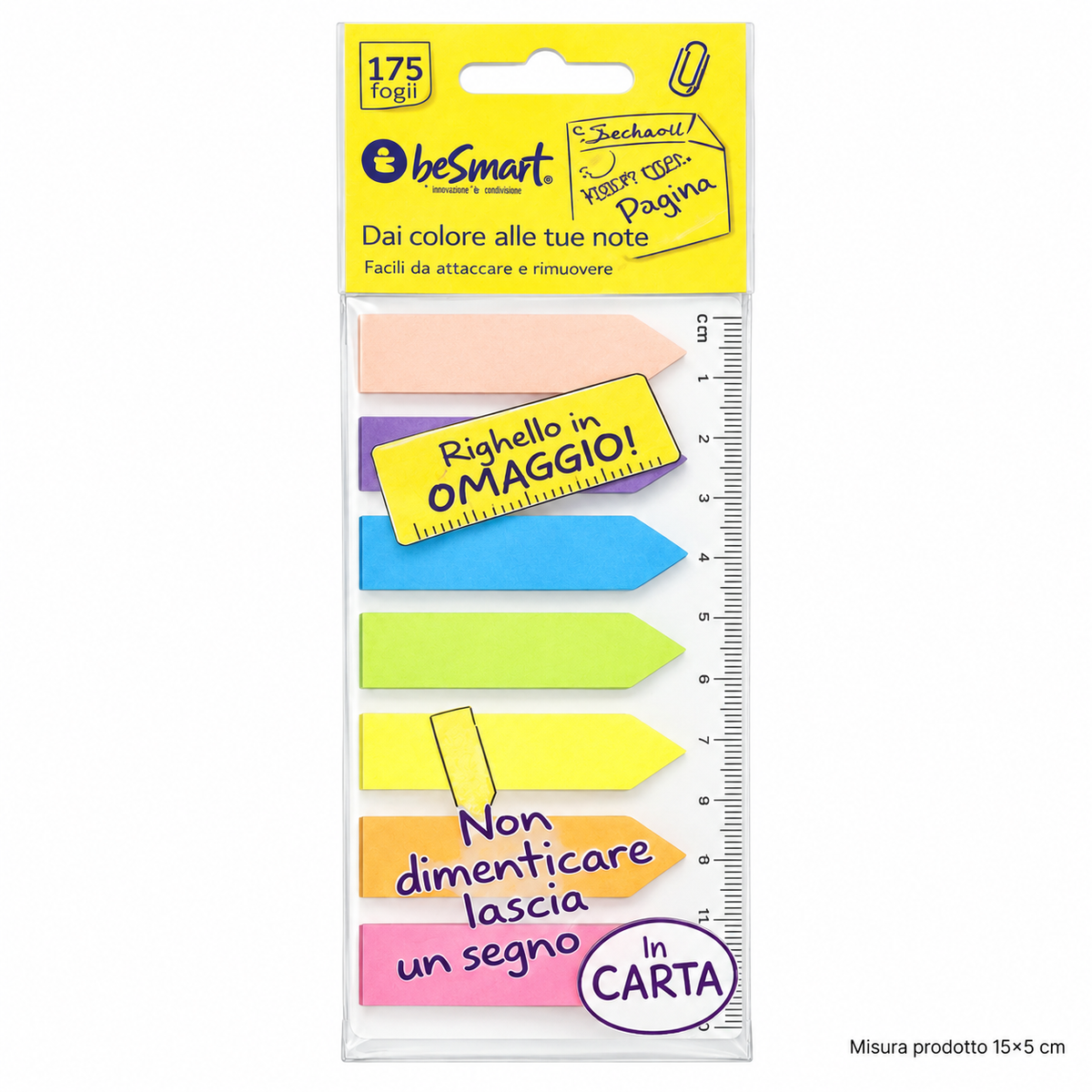 Segnapagina adesivi BeSmart in carta – sorpresa per uova di Pasqua – immagine principale su sfondo bianco