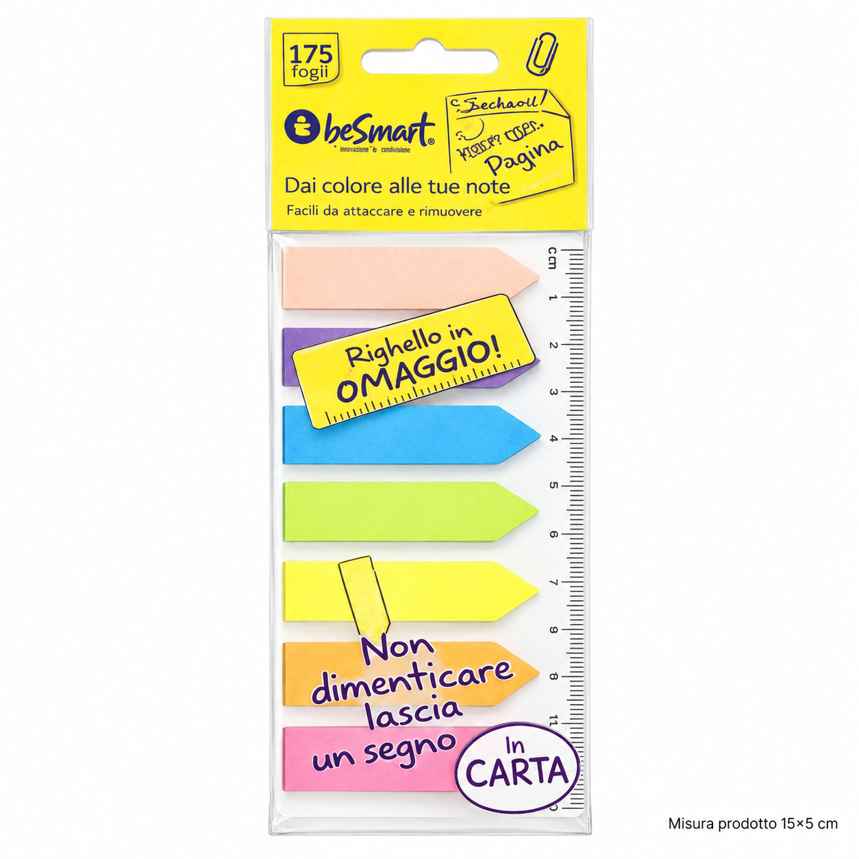 Segnapagina adesivi BeSmart in carta – sorpresa per uova di Pasqua – immagine principale su sfondo bianco