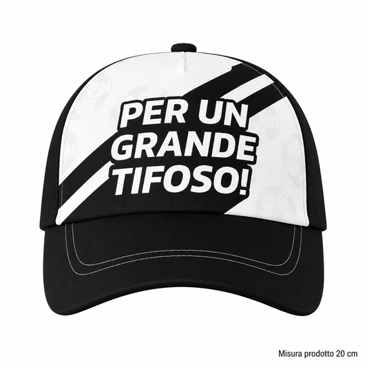 CAPPELLO C/VISIERA BIANCO NERO – immagine principale su sfondo bianco