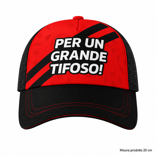 CAPPELLO C/VISIERA ROSSO NERO – immagine principale su sfondo bianco
