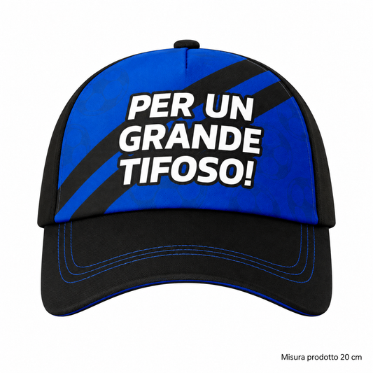CAPPELLO C/VISIERA NERO AZZURRO – immagine principale su sfondo bianco