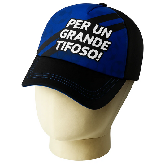 CAPPELLO C/VISIERA NERO AZZURRO