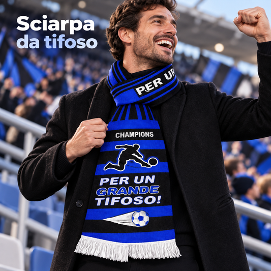 SCIARPA POLY TIFOSO NERO BLU 18X130 – immagine ambientata
