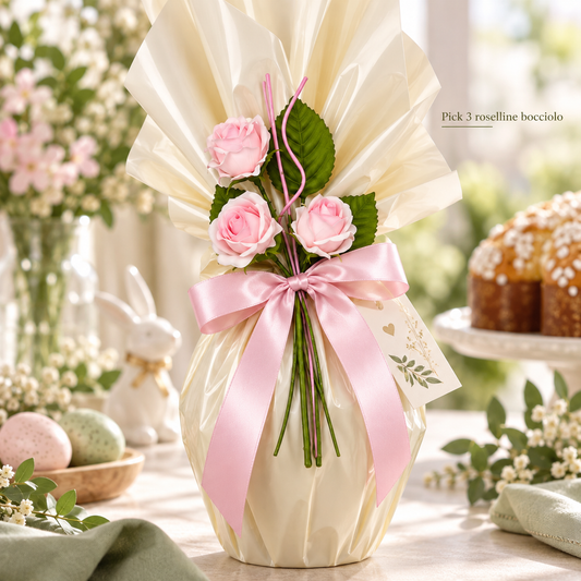 Pick 3 Roselline Bocciolo 9 Colori Cm 24 – immagine ambientata