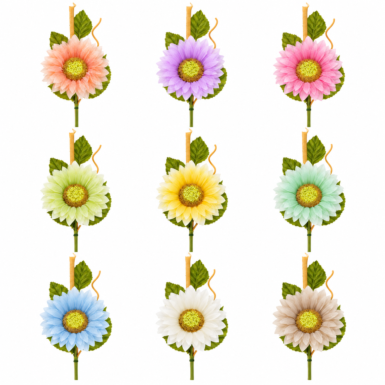 PICK GERBERA ELEGANT 9 COLORI CM 25 - griglia completa dei nove colori, immagine principale Pasqua 2027