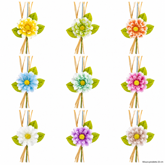 PICK MARGHERITINA CON PAGLIA  9 COLORI CM 25 – immagine principale su sfondo bianco