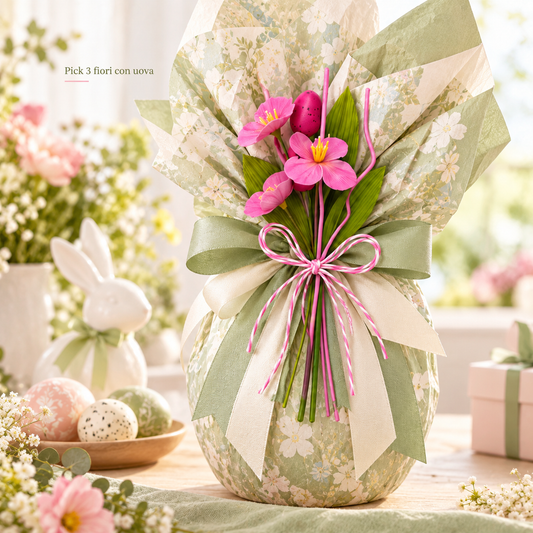 Pick 3 Fiori con Uova 9 Colori Cm 27 – immagine ambientata