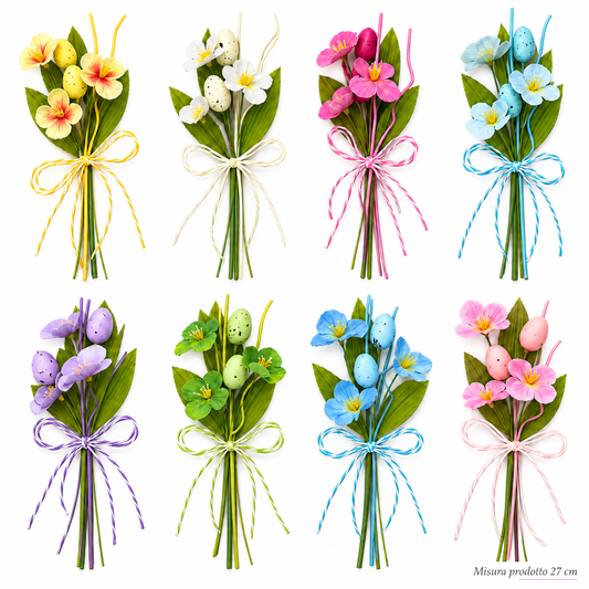 Pick 3 Fiori con Uova 9 Colori Cm 27 – immagine principale su sfondo bianco